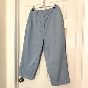 L.L. Bean Cotton Baby Blue Slacks Elastic Waist